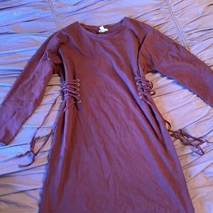 Silence & Noise Tunic dress with side cinch ties.